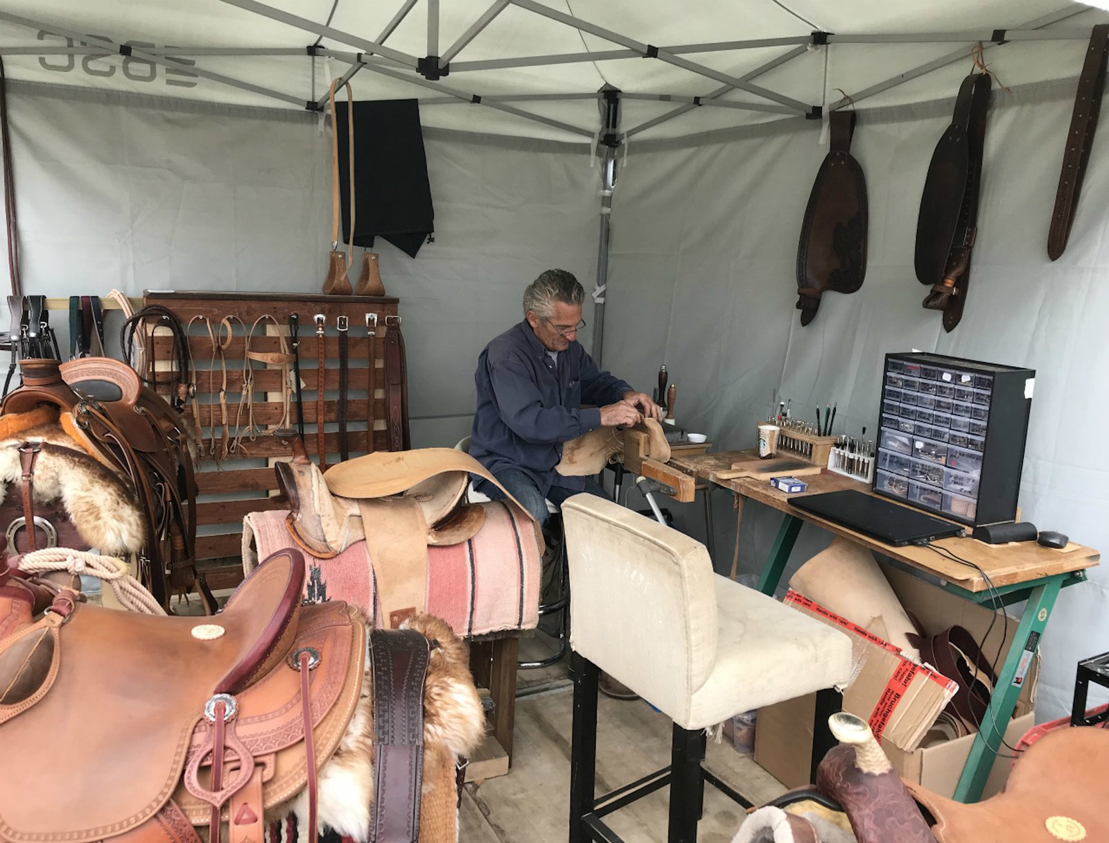 Selle western Lerod Saddles travaillée à la main