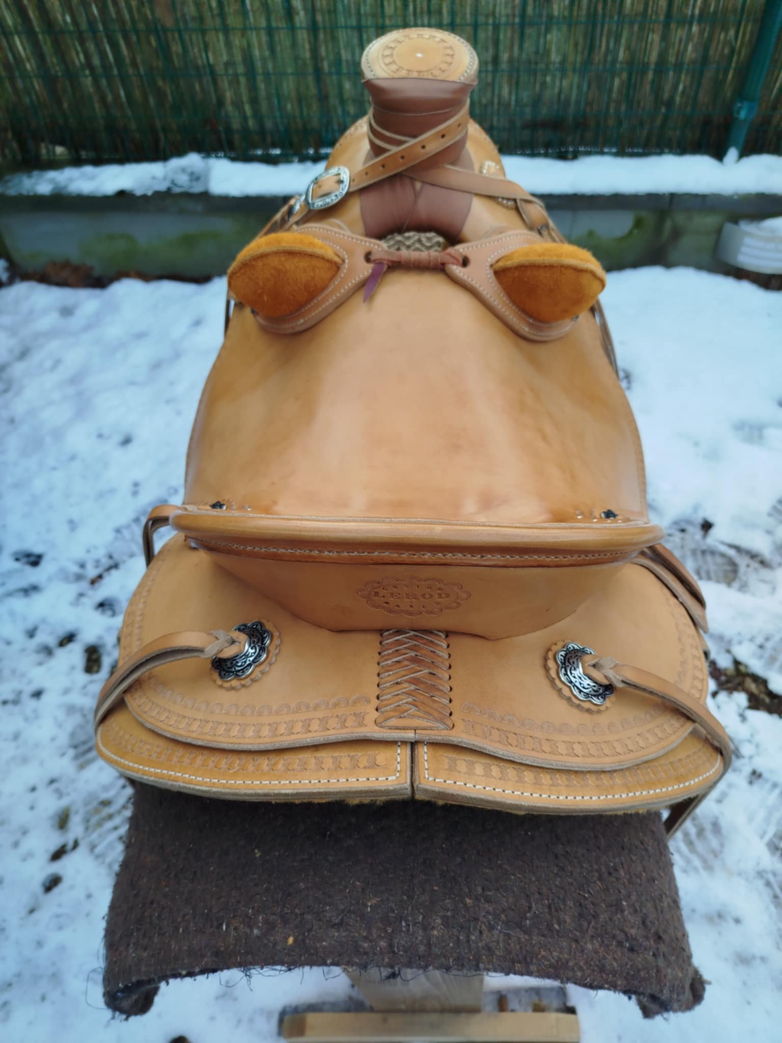 Wade Custom — vue arrière du cantle et des skirts
